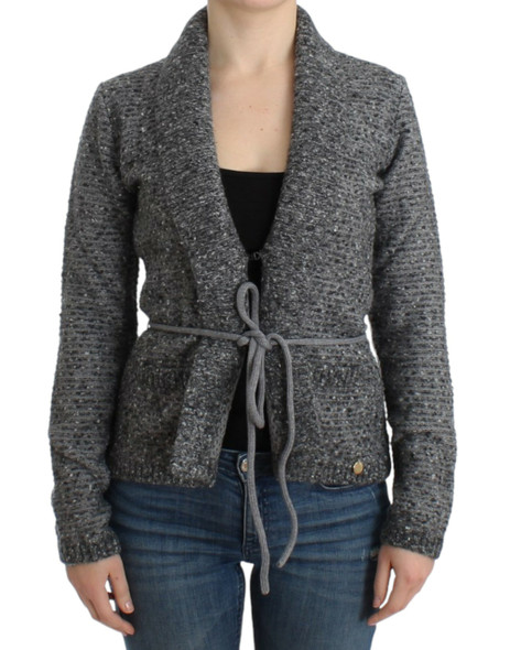 Cavalli Gray wool knitted cardigan Cavalli Gray wool knitted cardigan