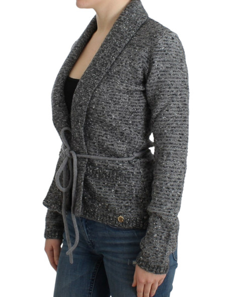 Cavalli Gray wool knitted cardigan Cavalli Gray wool knitted cardigan