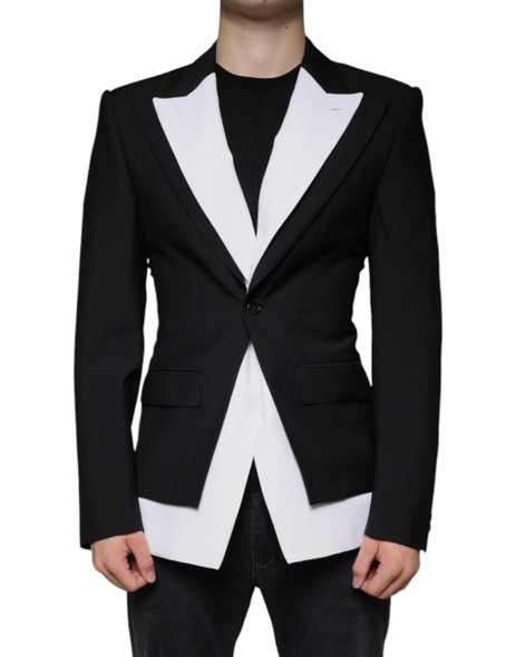 Dolce & Gabbana Black White Single Breasted Dress Blazer Dolce & Gabbana Black White Single Breasted Dress Blazer