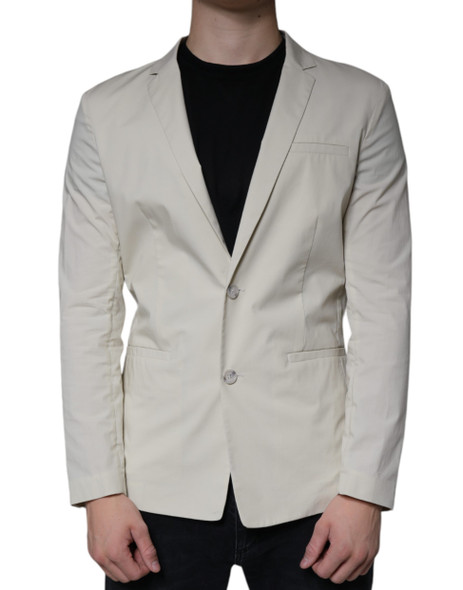 Paolo Pecora Milano Beige Single Breasted Dress Formal Coat Blazer Paolo Pecora Milano Beige Single Breasted Dress Formal Coat Blazer