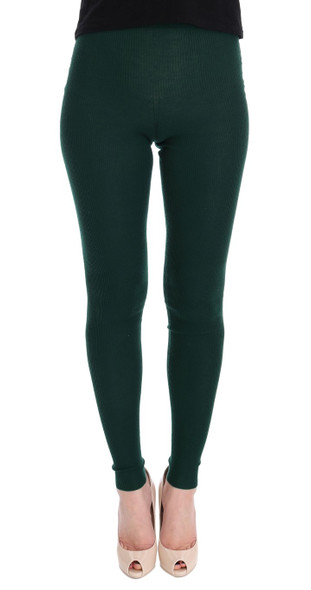 Dolce & Gabbana Green Cashmere Stretch Tights Dolce & Gabbana Green Cashmere Stretch Tights