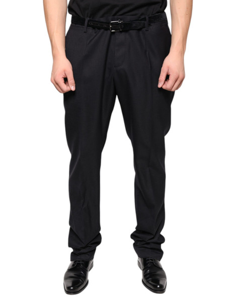 Dolce & Gabbana Black Wool Skinny Dress Formal Pants PAN75335 Dolce & Gabbana Black Wool Skinny Dress Formal Pants PAN75335