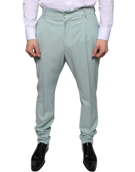 Dolce & Gabbana Mint Green Cotton Dress Pants Dolce & Gabbana Mint Green Cotton Dress Pants