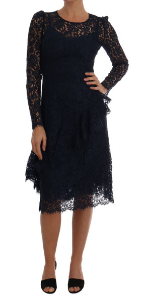 Dolce & Gabbana Blue Taormina Floral Lace Sheath Dress Dolce & Gabbana Blue Taormina Floral Lace Sheath Dress