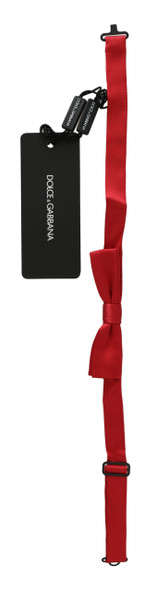 Dolce & Gabbana Red 100% Silk Slim Adjustable Neck Papillon Bow Tie Dolce & Gabbana Red 100% Silk Slim Adjustable Neck Papillon Bow Tie