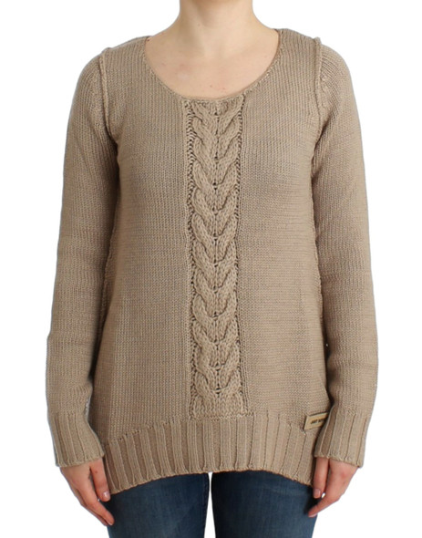 Cavalli Beige knitted wool sweater Cavalli Beige knitted wool sweater