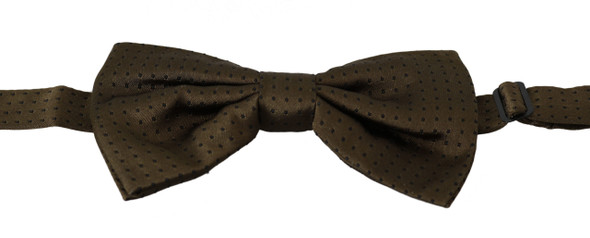 Brown Polka Dots Silk Adjustable Neck Papillon Men Bow Tie Brown Polka Dots Silk Adjustable Neck Papillon Men Bow Tie