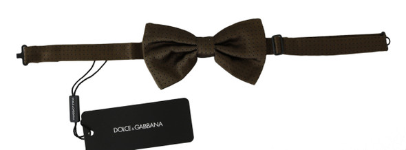 Brown Polka Dots Silk Adjustable Neck Papillon Men Bow Tie Brown Polka Dots Silk Adjustable Neck Papillon Men Bow Tie