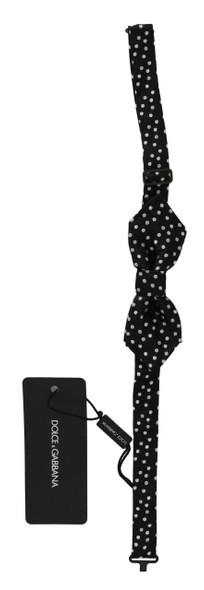 Dolce & Gabbana Black Polka Dots Silk Adjustable Neck Papillon Men Bow Tie FT1065 Dolce & Gabbana Black Polka Dots Silk Adjustable Neck Papillon Men Bow Tie FT1065
