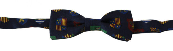 Dolce & Gabbana Blue Flags 100% Silk Adjustable Neck Papillon Men Bow Tie Dolce & Gabbana Blue Flags 100% Silk Adjustable Neck Papillon Men Bow Tie