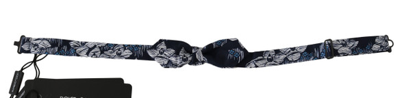 Dolce & Gabbana Navy Blue Floral Slim Adjustable Neck Papillon Men Bow Tie Dolce & Gabbana Navy Blue Floral Slim Adjustable Neck Papillon Men Bow Tie