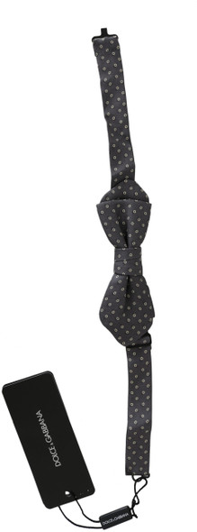 Gray Circles Silk Slim Adjustable Neck Papillon men Bow Tie Gray Circles Silk Slim Adjustable Neck Papillon men Bow Tie