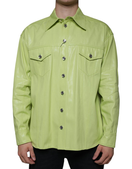 Dolce & Gabbana Green Cotton Collared Men Button Down Shirt Dolce & Gabbana Green Cotton Collared Men Button Down Shirt