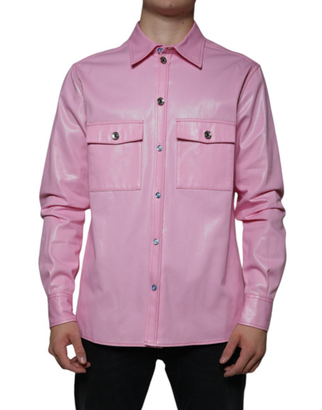 Dolce & Gabbana Pink Cotton Collared Button Down Shirt Dolce & Gabbana Pink Cotton Collared Button Down Shirt