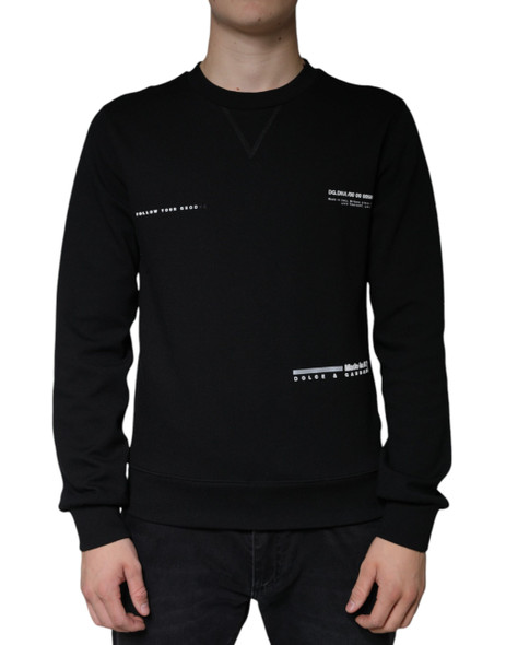 Dolce & Gabbana Black Logo Print CrewNeck Sweatshirt Sweater Dolce & Gabbana Black Logo Print CrewNeck Sweatshirt Sweater