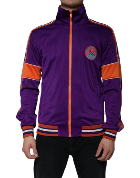 Purple Polyester Full Zip Long Sleeve Sweater Purple Polyester Full Zip Long Sleeve Sweater