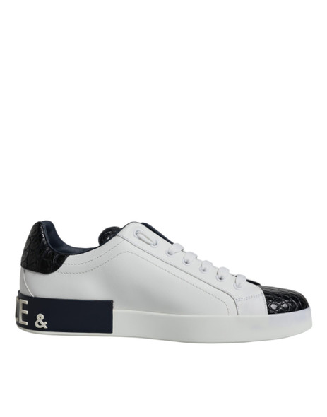Dolce & Gabbana White Leather Logo Portofino Sneaker Shoes Dolce & Gabbana White Leather Logo Portofino Sneaker Shoes