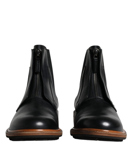 Dolce & Gabbana Black Leather Chelsea Mid Calf Men Boots Shoes Dolce & Gabbana Black Leather Chelsea Mid Calf Men Boots Shoes