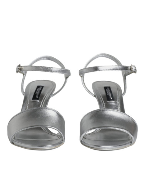 Silver KEIRA Heels Ankle Strap Sandals Shoes Silver KEIRA Heels Ankle Strap Sandals Shoes