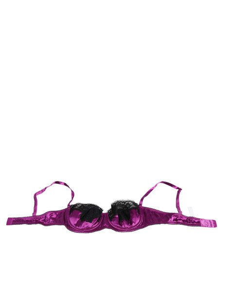 Purple Silk Underwired Balconette Bra Underwear Purple Silk Underwired Balconette Bra Underwear