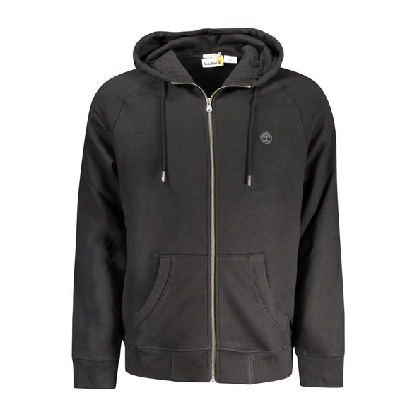 Black Cotton Mens Sweater with Central Pockets and Zip Black Cotton Mens Sweater with Central Pockets and Zip
