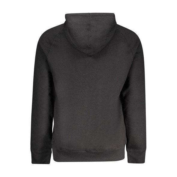 Black Cotton Mens Sweater with Central Pockets and Zip Black Cotton Mens Sweater with Central Pockets and Zip