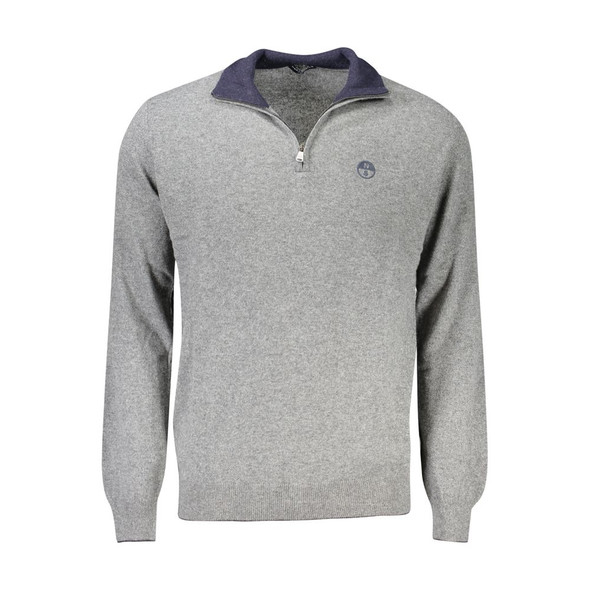 North Sails Gray Wool Men Sweater NO-32953 North Sails Gray Wool Men Sweater NO-32953