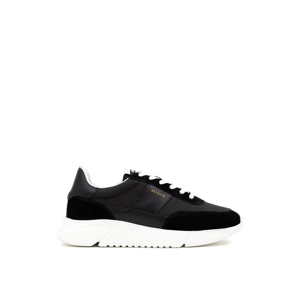 Black And White Fabric And Leather Sneaker Black And White Fabric And Leather Sneaker