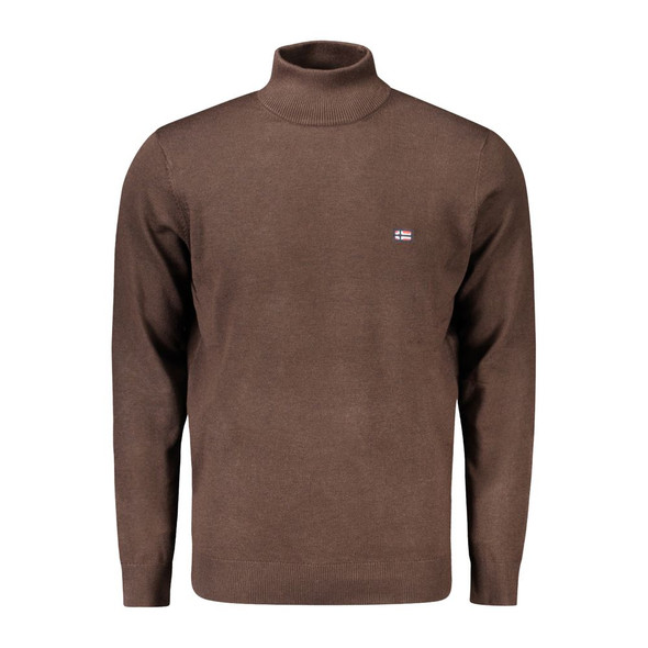 Brown Polyamide Men Sweater NO-33160 Brown Polyamide Men Sweater NO-33160