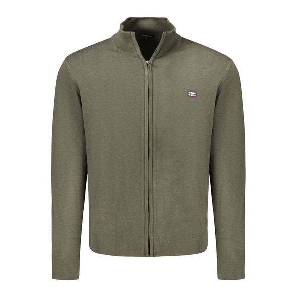 Green Polyamide Men Cardigan Green Polyamide Men Cardigan
