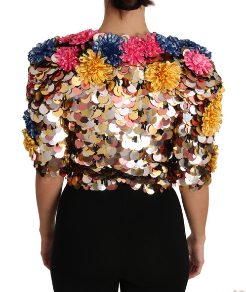 Crystal Sequined Floral Jacket Coat Crystal Sequined Floral Jacket Coat