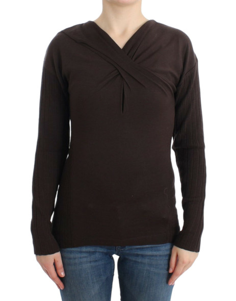 Cavalli Brown knitted wool sweater Cavalli Brown knitted wool sweater
