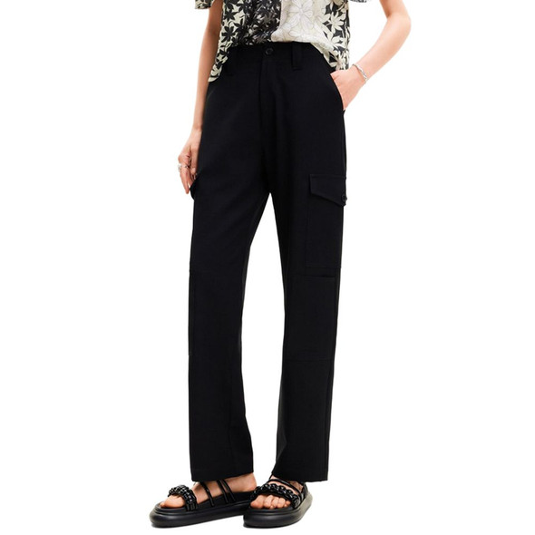 Black Polyester Cropped Pant Black Polyester Cropped Pant