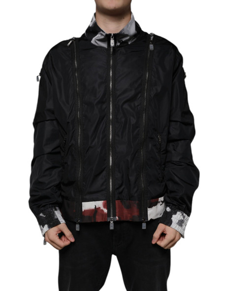 Dolce & Gabbana Black Nylon Full Zip Men Bomber Jacket Dolce & Gabbana Black Nylon Full Zip Men Bomber Jacket