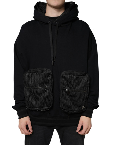 Dolce & Gabbana Black Hooded Pullover Men Sweatshirt Sweater Dolce & Gabbana Black Hooded Pullover Men Sweatshirt Sweater