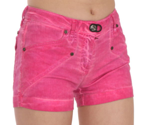 Pink Mid Waist Cotton Denim Mini Shorts Pink Mid Waist Cotton Denim Mini Shorts