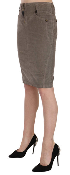 Gray Corduroy Pencil Straight A-Line Skirt Gray Corduroy Pencil Straight A-Line Skirt