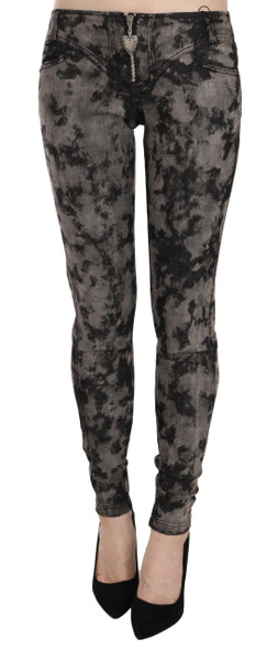Just Cavalli Black Gray Faded Low Waist Skinny Denim Trousers Jeans Just Cavalli Black Gray Faded Low Waist Skinny Denim Trousers Jeans