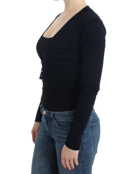 Black cropped wool cardigan Black cropped wool cardigan