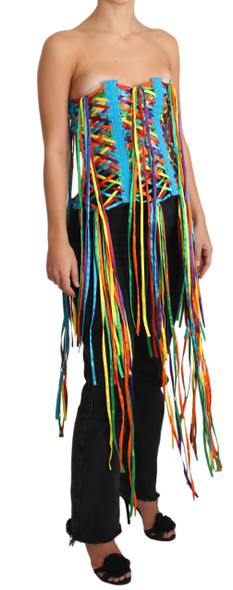 Dolce & Gabbana Multicolor Strings Bustier Polyester Corset Top Dolce & Gabbana Multicolor Strings Bustier Polyester Corset Top