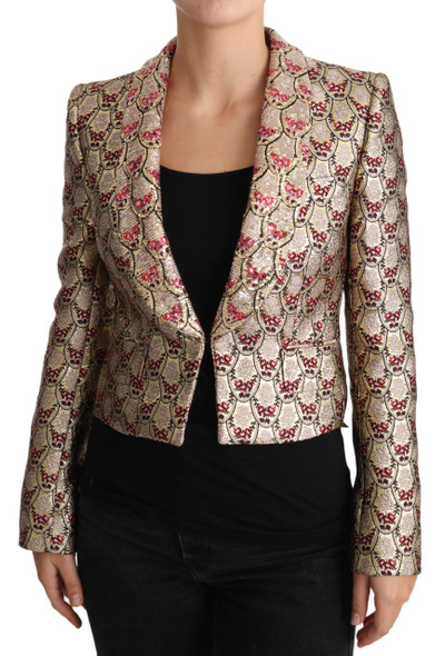 Gold Floral Sequined Blazer Coat Jacket Gold Floral Sequined Blazer Coat Jacket