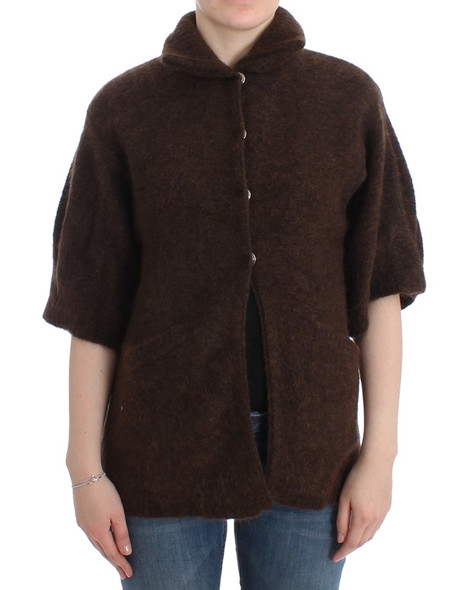 Brown mohair knitted cardigan Brown mohair knitted cardigan