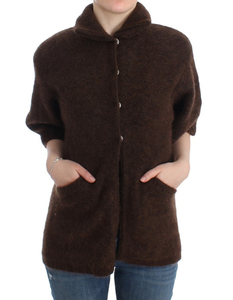Brown mohair knitted cardigan Brown mohair knitted cardigan