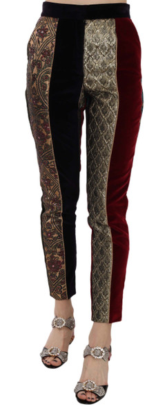Dolce & Gabbana Multicolor Jacquard Cropped Tapered Pants Dolce & Gabbana Multicolor Jacquard Cropped Tapered Pants