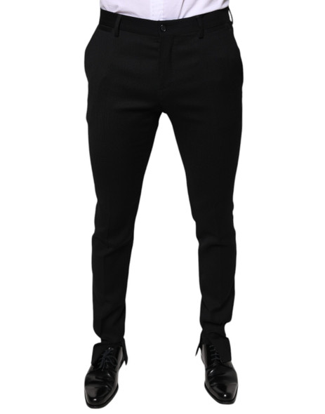 Dolce & Gabbana Black Wool Skinny Formal Dress Pants Dolce & Gabbana Black Wool Skinny Formal Dress Pants
