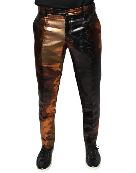 Dolce & Gabbana Multicolor Jacquard Skinny Men Pants Dolce & Gabbana Multicolor Jacquard Skinny Men Pants