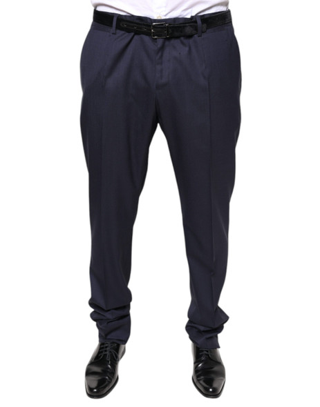 Blue Wool Skinny Formal Dress Pants Blue Wool Skinny Formal Dress Pants