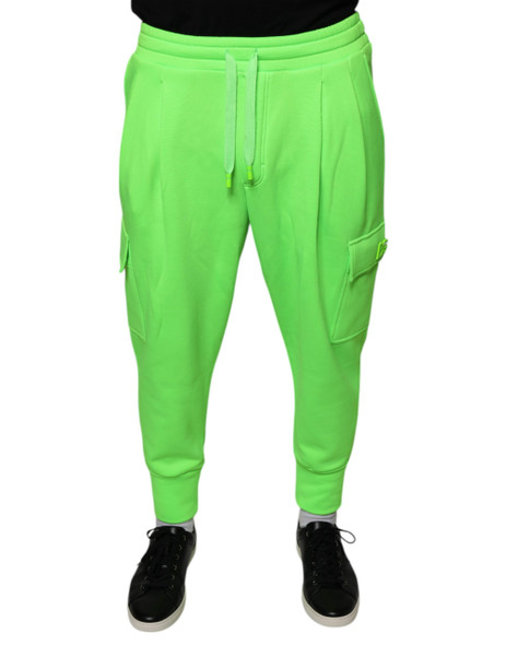 Dolce & Gabbana Neon Green Polyester Cargo Jogger Sweatpants Pants Dolce & Gabbana Neon Green Polyester Cargo Jogger Sweatpants Pants