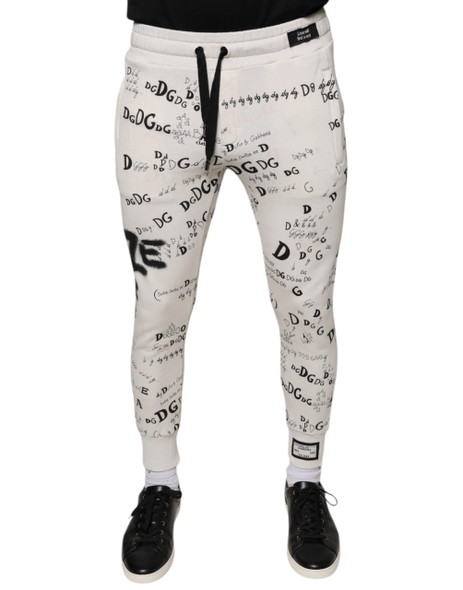 Dolce & Gabbana White Printed Cotton Jogger Sweatpants Pants PAN75608 Dolce & Gabbana White Printed Cotton Jogger Sweatpants Pants PAN75608