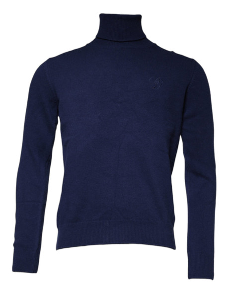 Dolce & Gabbana Blue Wool Knit Turtleneck Pullover Sweater Dolce & Gabbana Blue Wool Knit Turtleneck Pullover Sweater
